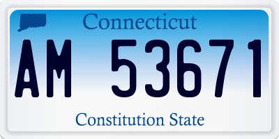 CT license plate AM53671