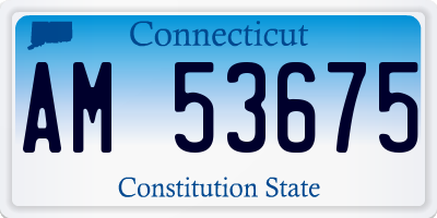 CT license plate AM53675