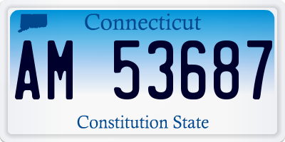CT license plate AM53687