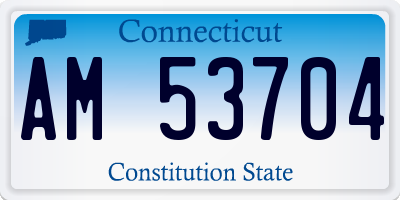 CT license plate AM53704