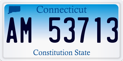 CT license plate AM53713