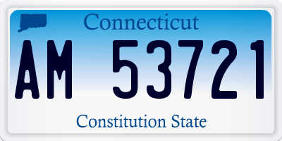 CT license plate AM53721