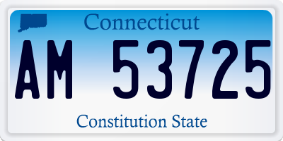 CT license plate AM53725