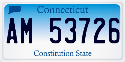 CT license plate AM53726