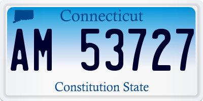 CT license plate AM53727