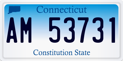 CT license plate AM53731
