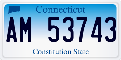 CT license plate AM53743