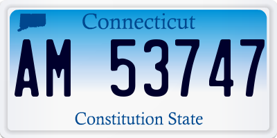 CT license plate AM53747