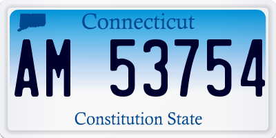 CT license plate AM53754