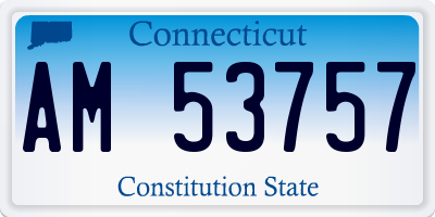CT license plate AM53757