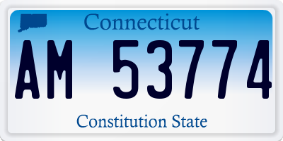 CT license plate AM53774