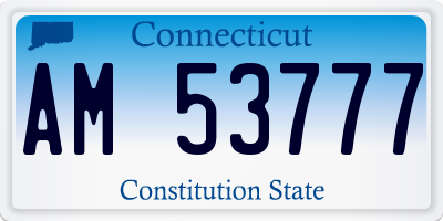 CT license plate AM53777