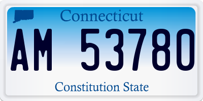 CT license plate AM53780