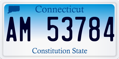 CT license plate AM53784