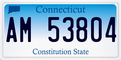 CT license plate AM53804