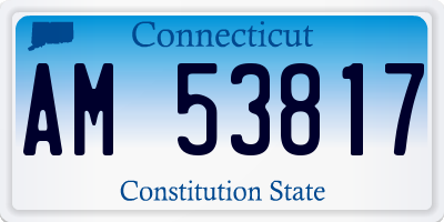CT license plate AM53817