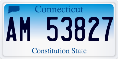CT license plate AM53827