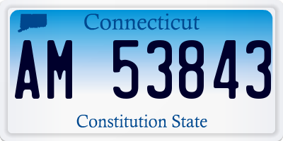 CT license plate AM53843