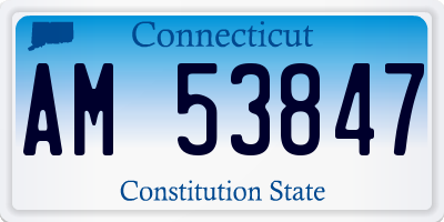 CT license plate AM53847