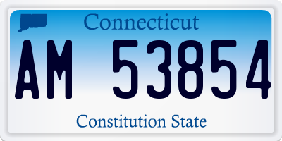CT license plate AM53854