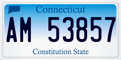 CT license plate AM53857
