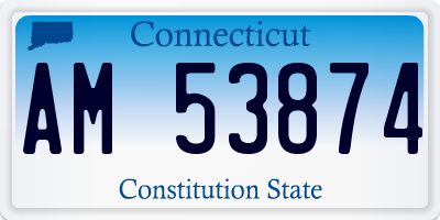CT license plate AM53874