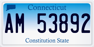 CT license plate AM53892