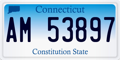 CT license plate AM53897