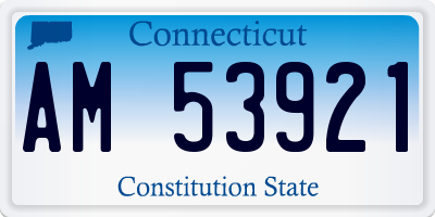 CT license plate AM53921