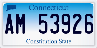 CT license plate AM53926