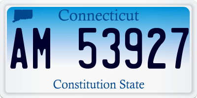 CT license plate AM53927