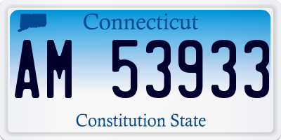 CT license plate AM53933