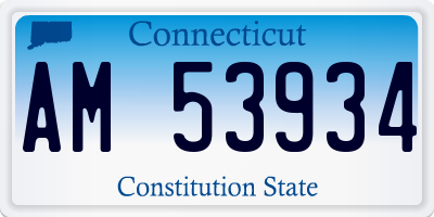 CT license plate AM53934