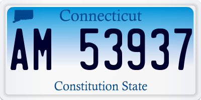 CT license plate AM53937