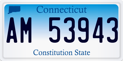 CT license plate AM53943