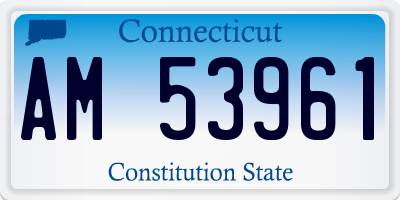 CT license plate AM53961