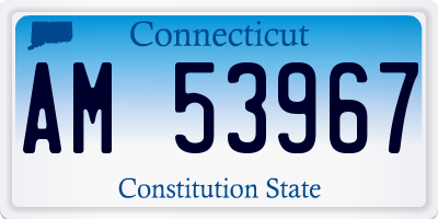 CT license plate AM53967