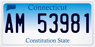 CT license plate AM53981