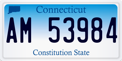 CT license plate AM53984