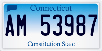 CT license plate AM53987