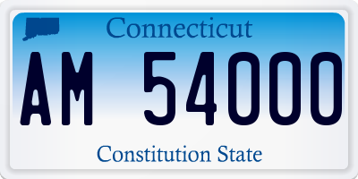 CT license plate AM54000