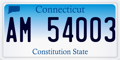 CT license plate AM54003