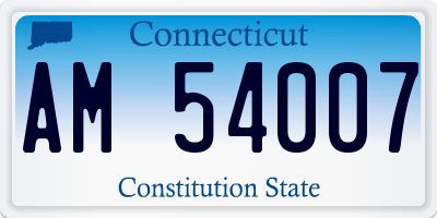 CT license plate AM54007