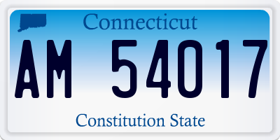 CT license plate AM54017
