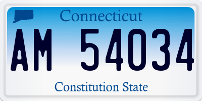 CT license plate AM54034