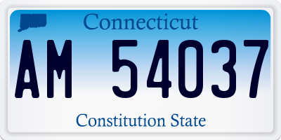 CT license plate AM54037