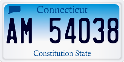 CT license plate AM54038