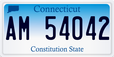 CT license plate AM54042