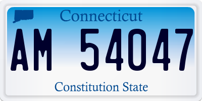 CT license plate AM54047