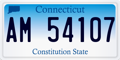 CT license plate AM54107
